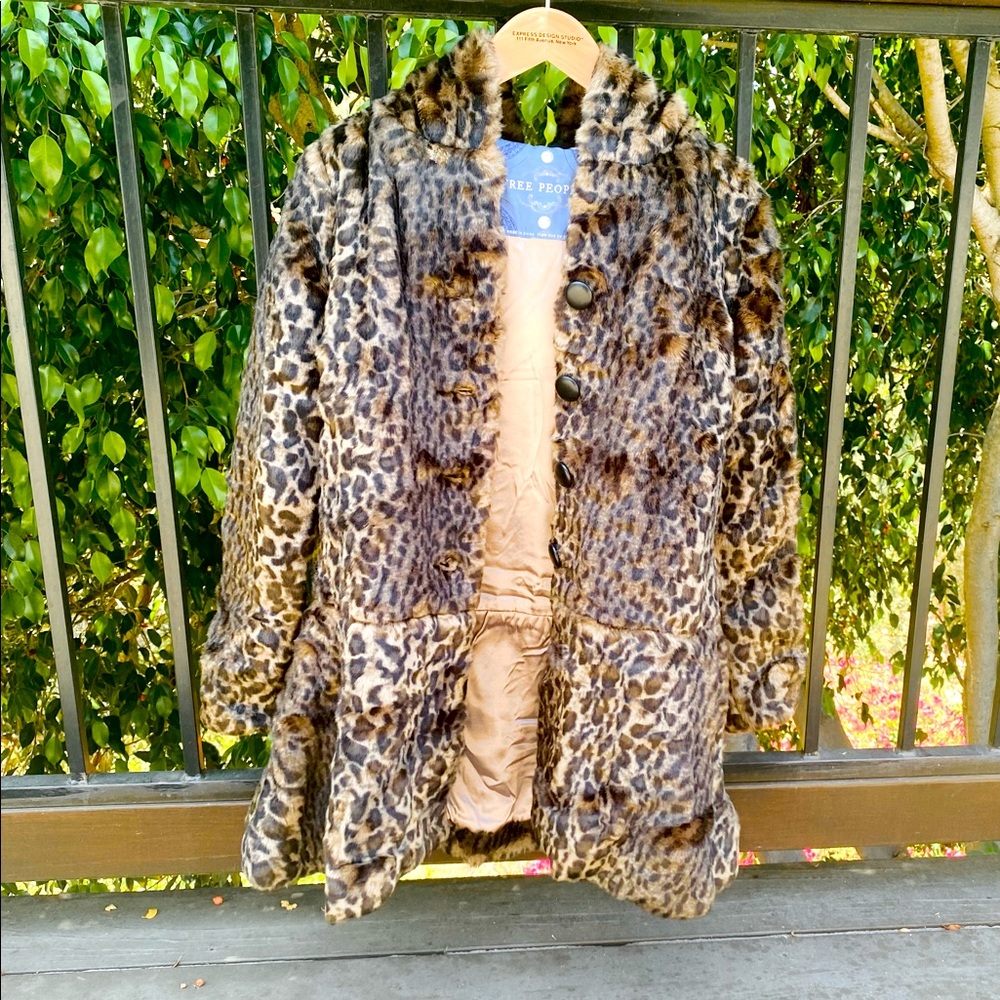 Free People Faux Fur Hooded Coat